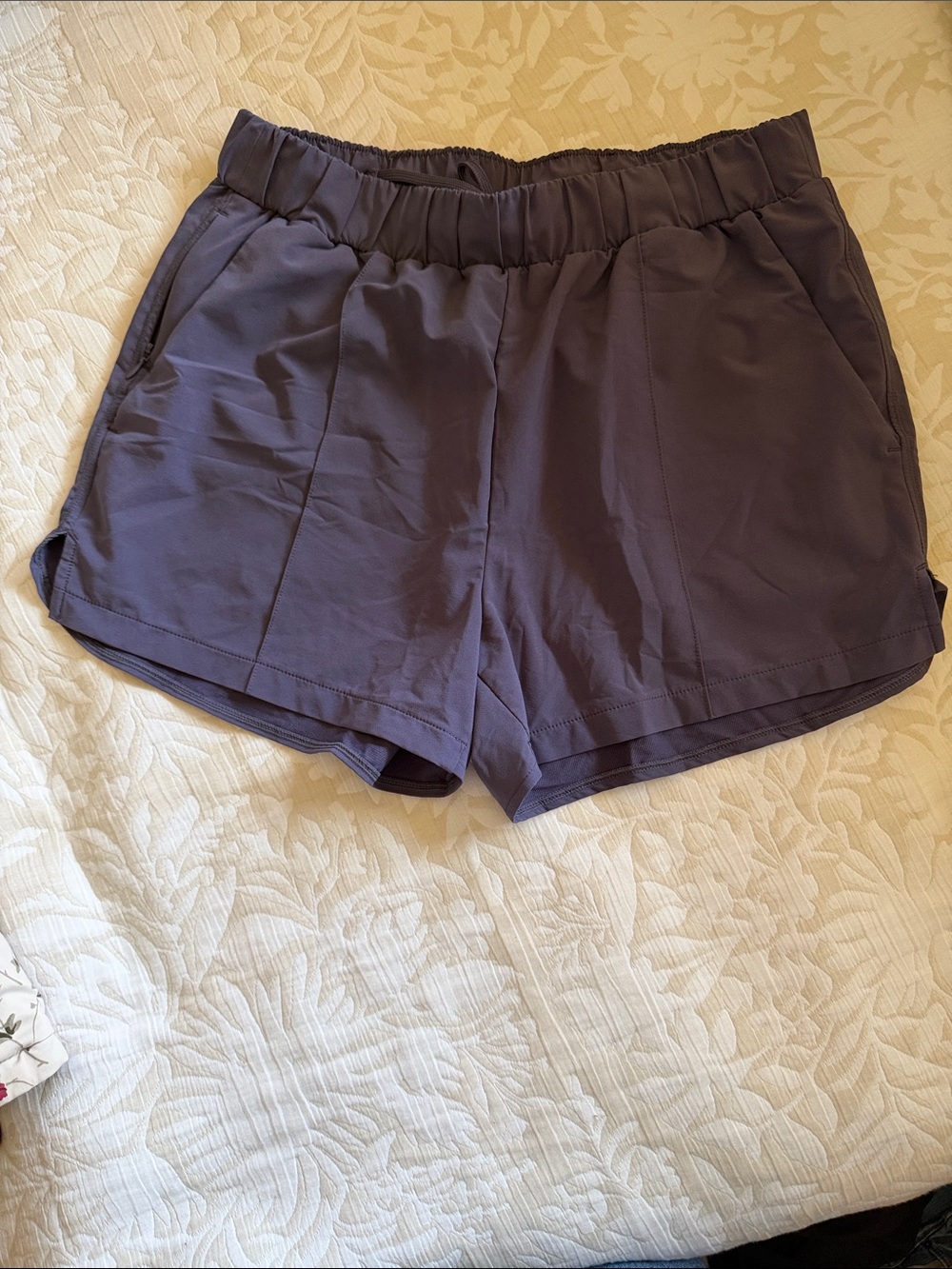 Zella Slate Gray Athletic Shorts with Elastic Waist
